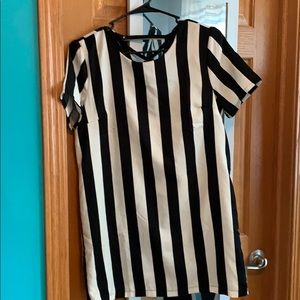 Black and White striped oversized shirt